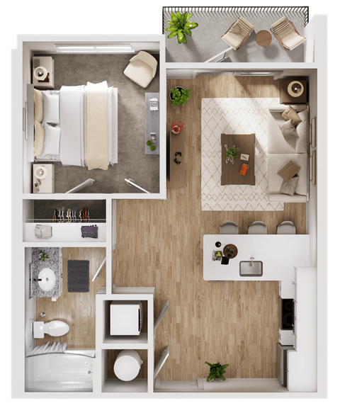 A1 Floor Plan at The Fitzgerald, Spartanburg, 29302